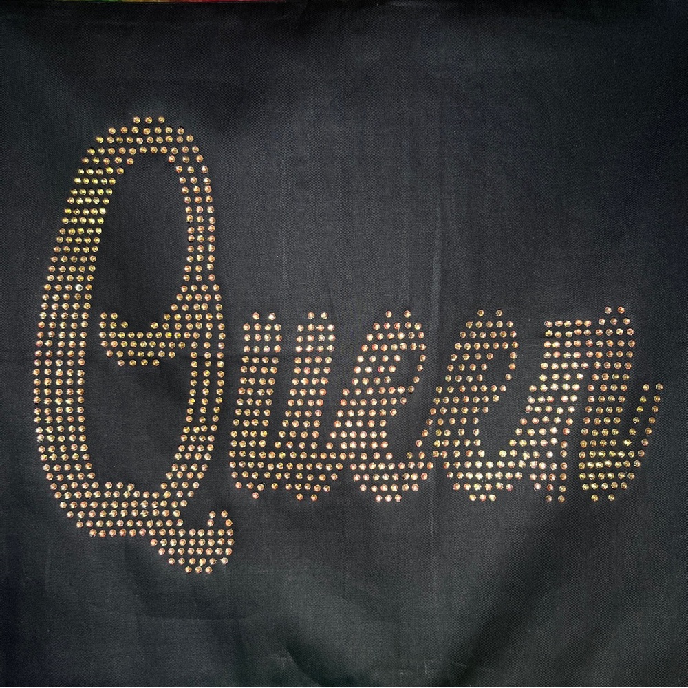 Queen Rhinestone Throw Pillow Cover [16 R] - Picture 3 of 4